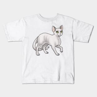 Cat - Devon Rex - White Kids T-Shirt